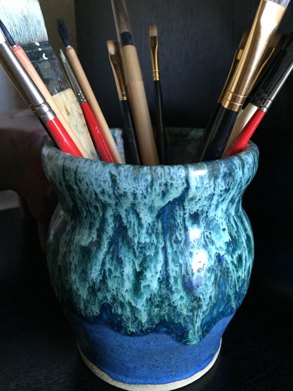 Ben Hogestyn Malibu Ceramics Pottery Glaze Paint brushes Holder