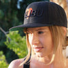 Malibu Heart Snapback Hat BLACK Embroidered by BEN HOGESTYN MALIBU Sideview
