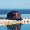 MALIBU Heart Snapback Hat Embroidered by BEN HOGESTYN MALIBU Ocean View in BLACK