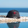 Malibu Heart Snap Back Trucker Hat Black/Black Embroidered By Ben Hogestyn Malibu Ocean View