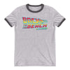 Back to the Future Inspired Graphic Ringer T-Shirt "Back To The Beach" (Heather Grey/Dark Grey) by BEN HOGESTYN MALIBU