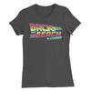 Back to the Future Inspired Graphic T-Shirt "Back To The Beach" short sleeve Women's by BEN HOGESTYN MALIBU in Dark Grey