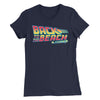 Back to the Future Inspired Graphic T-Shirt "Back To The Beach" short sleeve Women's by BEN HOGESTYN MALIBU in Navy