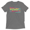 Back to the Future 80s movie inspired Graphic T-Shirt "Back To The Beach" in (Grey) short sleeve Tri-Blend by BEN HOGESTYN MALIBU
