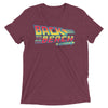 Back to the Future 80s movie inspired Graphic T-Shirt "Back To The Beach" in (Maroon) short sleeve Tri-Blend by BEN HOGESTYN MALIBU