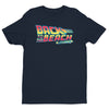 Back to the Future Inspired Graphic T-Shirt "Back To The Beach" short sleeve (Dark Navy) by BEN HOGESTYN MALIBU