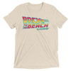 Back to the Future 80s movie inspired Graphic T-Shirt "Back To The Beach" in (Oatmeal) short sleeve Tri-Blend by BEN HOGESTYN MALIBU