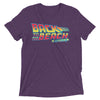 Back to the Future 80s movie inspired Graphic T-Shirt "Back To The Beach" in (Purple) short sleeve Tri-Blend by BEN HOGESTYN MALIBU