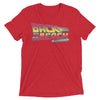 Back to the Future 80s movie inspired Graphic T-Shirt "Back To The Beach" in (Red) short sleeve Tri-Blend by BEN HOGESTYN MALIBU