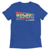 Back to the Future 80s movie inspired Graphic T-Shirt "Back To The Beach" in (Royal Blue) short sleeve Tri-Blend by BEN HOGESTYN MALIBU