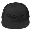 "MALIBU GRAFFITI" Snapback Trucker Hat Embroidered Flat Bill By BEN HOGESTYN MALIBU Black