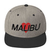 Malibu Heart Snapback Hat Embroidered by BEN HOGESTYN MALIBU Heather/Black