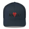Malibu Love Snap Back Trucker Hat Navy Embroidered By Ben Hogestyn Malibu