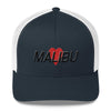 Malibu Love Snap Back Trucker Hat Navy/White Embroidered By Ben Hogestyn Malibu