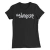 "Malibu SURFER Graffiti" Graphic T-shirt Short Sleeve Women's Tee by BEN HOGESTYN MALIBU in Black