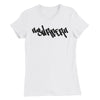 "Malibu SURFER Graffiti" Graphic T-shirt Short Sleeve Women's Tee by BEN HOGESTYN MALIBU in White