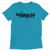 "Malibu SURFER Graffiti" Graphic T-shirt Short Sleeve Tee Tri-Blend by BEN HOGESTYN MALIBU in Aqua