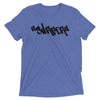 "Malibu SURFER Graffiti" Graphic T-shirt Short Sleeve Tee Tri-Blend by BEN HOGESTYN MALIBU in Blue