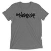 "Malibu SURFER Graffiti" Graphic T-shirt Short Sleeve Tee Tri-Blend by BEN HOGESTYN MALIBU in Grey