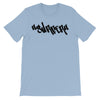 "Malibu SURFER Graffiti" Graphic T-shirt Men's Tee by BEN HOGESTYN MALIBU in Light Blue