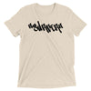 "Malibu SURFER Graffiti" Graphic T-shirt Short Sleeve Tee Tri-Blend by BEN HOGESTYN MALIBU in Oatmeal