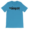 "Malibu SURFER Graffiti" Graphic T-shirt Men's Tee by BEN HOGESTYN MALIBU in Ocean Blue