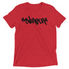 "Malibu SURFER Graffiti" Graphic T-shirt Short Sleeve Tee Tri-Blend by BEN HOGESTYN MALIBU in Red
