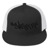 "Malibu SURFER Graffiti" Snapback Trucker Hat Embroidered Flat Bill By BEN HOGESTYN MALIBU Black/White