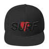 Surf Heart Snapback Hat Black Embroidered by BEN HOGESTYN MALIBU