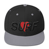 Surf Heart Snapback Hat Black/Silver Embroidered by BEN HOGESTYN MALIBU