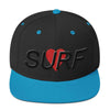 Surf Heart Snapback Hat Black/Teal Embroidered by BEN HOGESTYN MALIBU