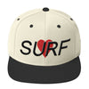 Surf Heart Snapback Hat White/Black Embroidered by BEN HOGESTYN MALIBU