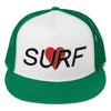 Surf Love Snapback Trucker Hat Green/White/Green | Rounded Bill By Ben Hogestyn Malibu