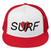 Surf Love Snapback Trucker Hat Red/White/Red | Rounded Bill By Ben Hogestyn Malibu