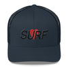 Navy I Heart Surf Embroidered Snap Back Trucker Hat By Ben Hogestyn Malibu