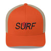 Orange/Khaki I Heart Surf Embroidered Snap Back Trucker Hat By Ben Hogestyn Malibu